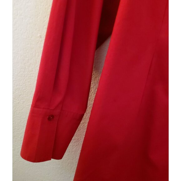 Chico's Red Cotton Blend Tie Front Tunic Shirt Top Size L EUC - Picture 5 of 9